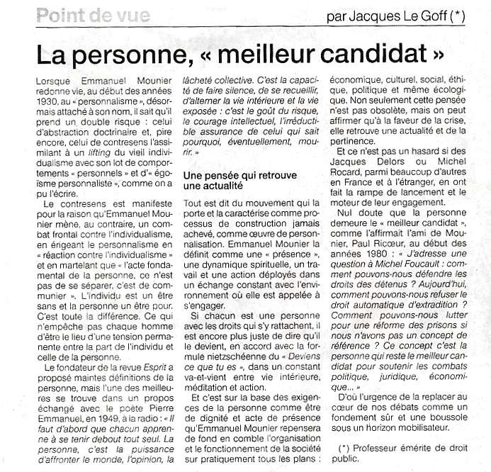 la personne candidat idéal